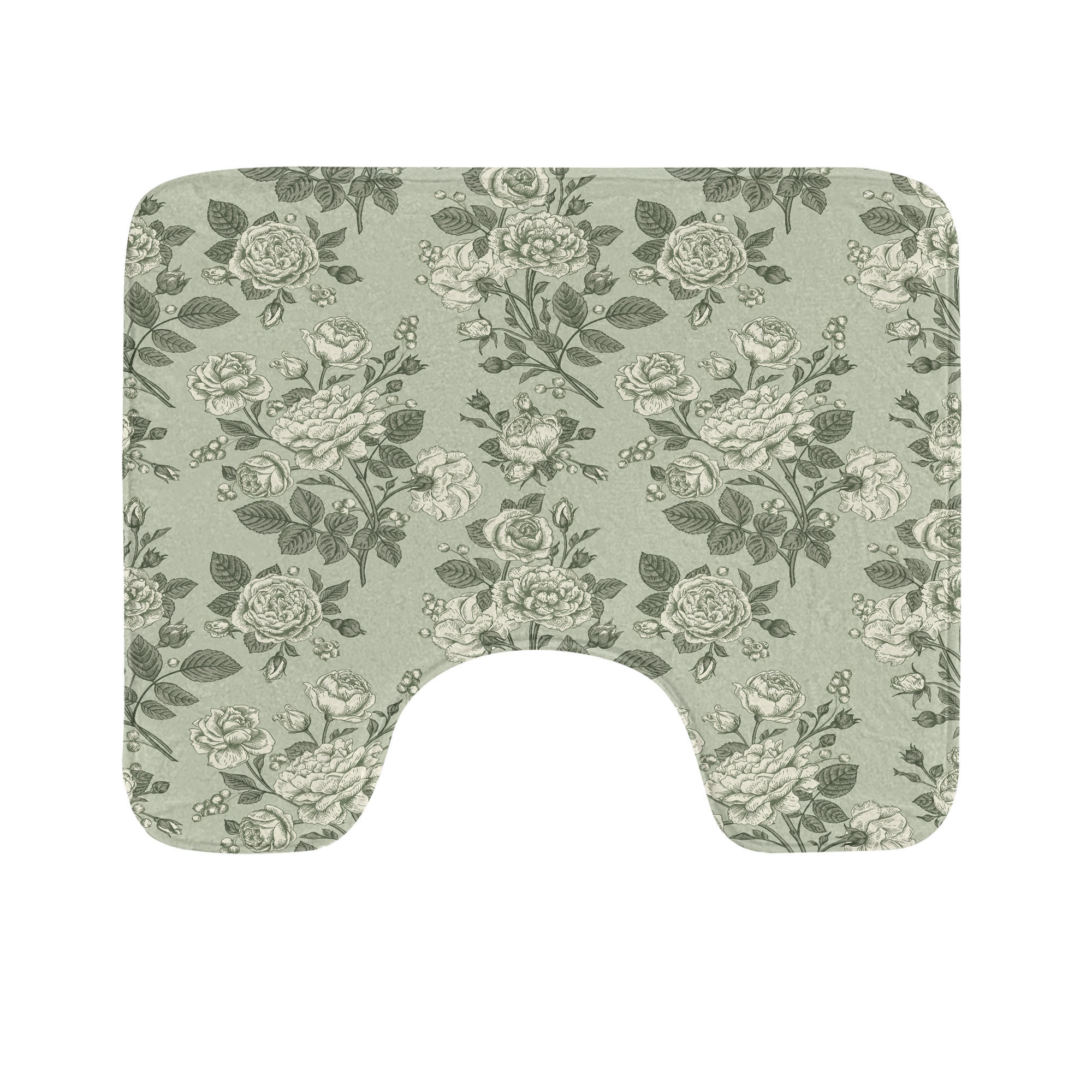 East Urban Home Japanese Toilet Mat U-Shape Bathroom Rug 20" Sage Green ...
